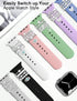 JR.DM 11-Pcs Super Bling Watch Charms with 9-Pcs Decorative Rings, Compatible with Apple Watch Band Accessories