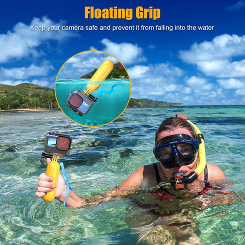 Waterproof Case with Dive Filters for GoPro Hero 12/11/10/9 Black, 230FT Underwater Protective Housing Dive Kit