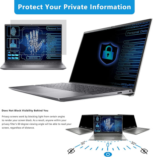 FILMEXT 15.6 inch Laptop Privacy Screen Filter, Anti-Spy, Anti-Glare, Anti Blue Light for Asus, Acer, Dell, Toshiba