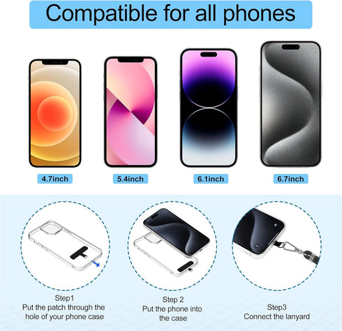 2 Pack 2 Pack 2 takyu Phone Lanyard, Adjustable Cell Phone Lanyard Crossbody Neck Strap & Phone Wrist Strap with Pcs