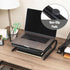 Black Metal Monitor Stand - Ergonomic Laptop Riser & Desktop Organizer