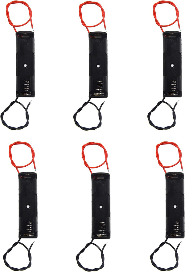 LampVPath (Pack of 6) Single AA Battery Holder, 1 X 1.5V AA Battery