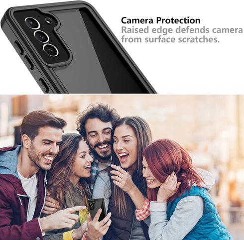 Oterkin Waterproof Case for Samsung Galaxy S21, Built-in Screen Protector, Shockproof Underwater Case, Black