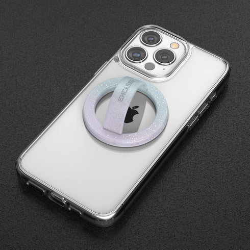 ENCASED Magnetic Phone Grip Holder (Compatible with MagSafe) Iridescent Sparkle Silicone Finger Loop Ring for iPhone