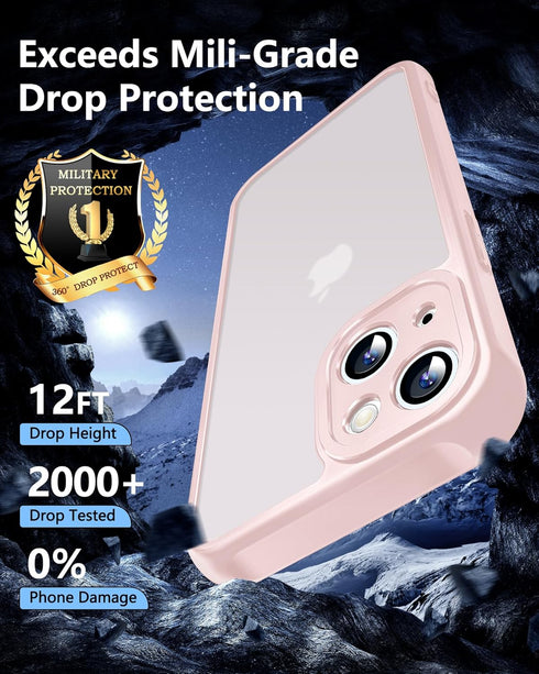 [3 in 1 for iPhone 15 Plus Case, Upgrade Camera Protection with 2 pcs Screen Protector, Protective Cover for Women Girl