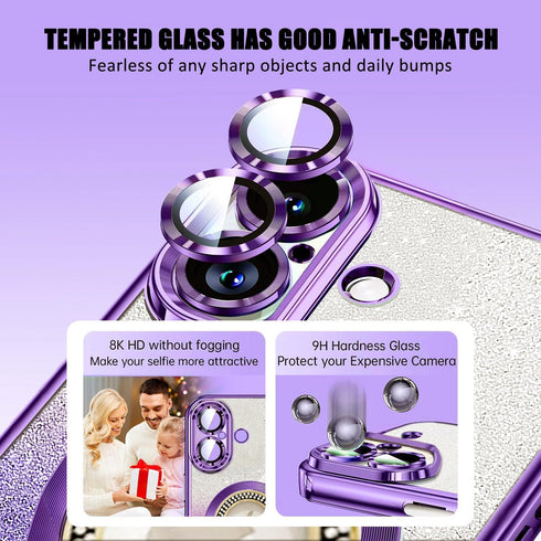 Misscase 17 for iPhone Magnetic Glitter Case Compatible with MagSafe,Full Protection Slim Shockproof Anti-Scratch Case