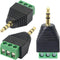 GELRHONR 3.5mm 3 Pole Screw Terminal Converter - TRS Stereo Male to AV 3 Screw Terminal Solderless Block (3-Pack)