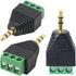 GELRHONR 3.5mm 3 Pole Screw Terminal Converter - TRS Stereo Male to AV 3 Screw Terminal Solderless Block (3-Pack)