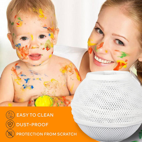 Homepod Mini Speaker Dust Cover, Mesh Speaker Cloth Smart Cover with Charging Hole, High-Grade Nylon (White-1Pcs)
