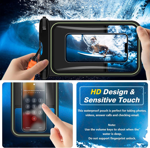 Temdan 2 Pcs Floating Waterproof Phone Pouch, Universal IPX8 Dry Bag for iPhone 15 Pro Max/14/13/12/11/SE/8, Galaxy S23