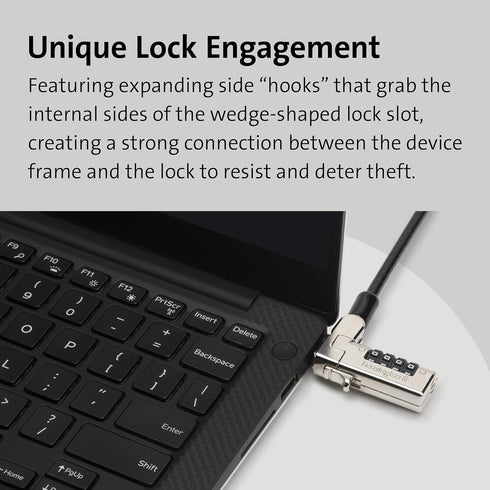 N17 (K68008WW) Kensington Dell Laptop Computer Lock, Combination Security Locking Cable Black