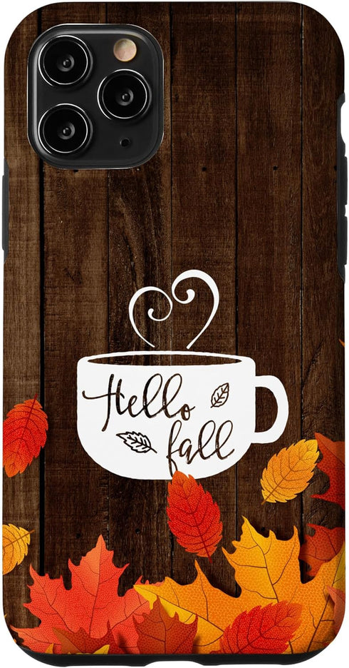 Hello Fall Coffee Mug | Autumn Leaves Happy Fall Feeling for iPhone 11 Pro