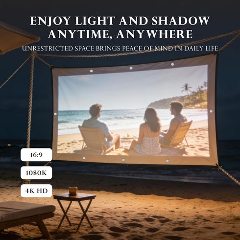 SOHIAVY 120 inch 16:9 Projector Screen Foldable Anti-Crease Portable Projector Movies Screens for Home Theater Outdoor
