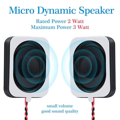 2 Pieces/1 Pair Side Sound 4 Ohm 2 Watt/3 Watt Rectangle Cavity Speaker, JST-PA 1.25 mm 2-Pin Interface Wire