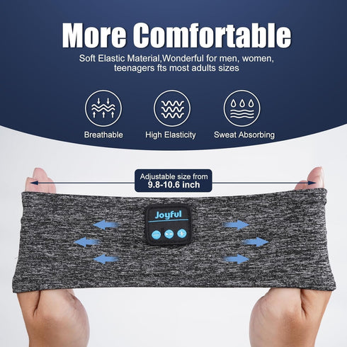 5.3 Sleep Headphones Bluetooth Headband, Sports Wireless Earphones Sweat Resistant Earbuds with Ultra-Thin HD Stereo