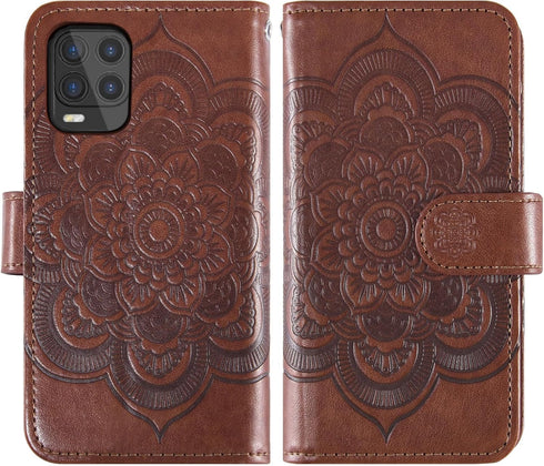 Asuwish Moto G Stylus 5G 2021 Phone Case, Wallet Cover with Tempered Glass Screen Protector and Flower Leather Flip