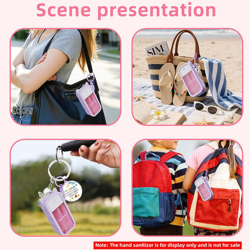 Set SHANPIN Silicone Case for Hand Sanitizer Spray Protective Cover with Keychain for Power Mist and Glow Mist