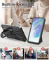 Samsung Galaxy S21-FE Protective Case: Dual-Layer Military Grade Drop Proof Cover with Kickstand | Rugged Shockproof