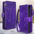 Harryshell Floral Flower Detachable Magnetic Zipper Wallet Leather Case with Cash Pocket, Card Slots, Wrist Strap for