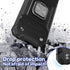 Galaxy A21 Case with Screen Protector, Shock Absorption Heavy Duty Slim Fit with Kickstand, Black