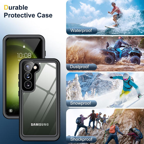 Humixx Waterproof Case for Samsung Galaxy S23, Built-in Lens & Screen Protector, 12FT Military Drop Proof