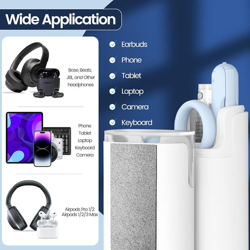 Laptop Screen Keyboard Earbud Cleaner Kit, Electronics Cleaning Tool for MacBook, iPad, iPhone, AirPods