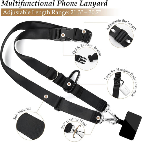 Adjustable Anti-Theft Phone Lanyard for Travel - Universal Crossbody Strap