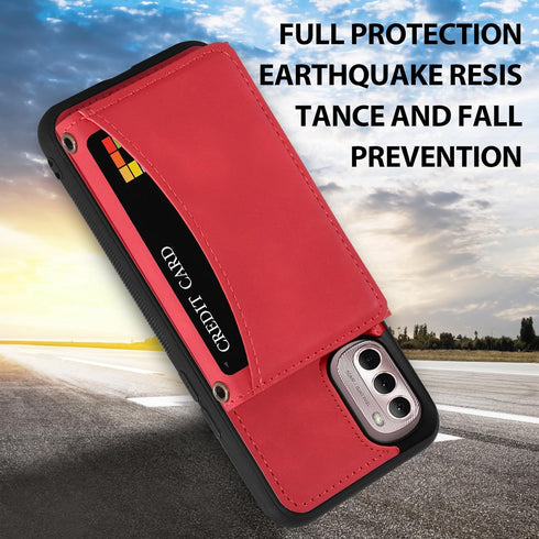 Asuwish Moto G Stylus 2022 4G Wallet Case with Tempered Glass, PU Leather, Credit Card Holder, Red - XT2211DL XT2211