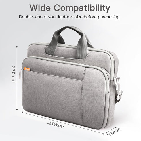 JETech 13 13.3 14 Inch Laptop Bag Case, Waterproof Slim Computer Sleeve Cover Compatible with MacBook Air/Pro 13/14, Surface Book 13.5, HP Pavilion 14, Dell Inspiron 14, ThinkPad 14 (Light Grey)