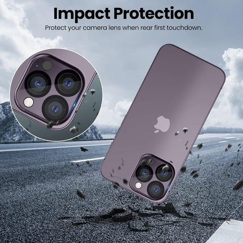 Tensea 3Pcs Tempered Glass Camera Screen Protector for iPhone 14 Pro/Pro Max, HD Clear, Full Edge to Edge, Case