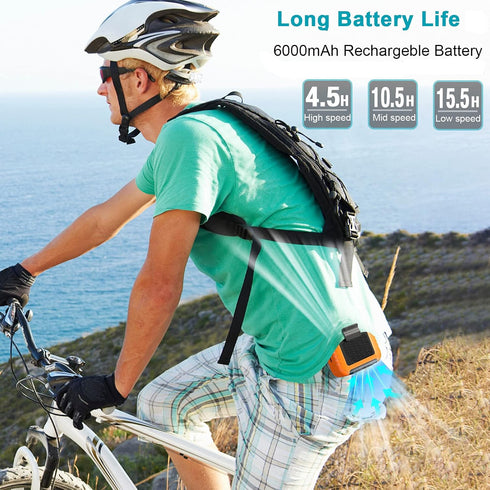 23H 6200 3 Portable Mini Waist Fan Rechargeable with Working Time, RPM Strong Airflow, Speed Levels, Belt Shirt Fan