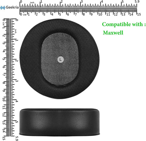 Geekria Sport Cooling Gel Replacement Ear Pads for Audeze Maxwell Wireless Headphones, Black Mesh Fabric Ear Cushions