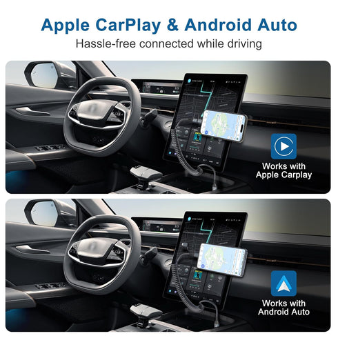 USB-C and Lightning Cable 2 in 1 Combo, MFi Certified, Short Coiled iPhone Car Charger Cord for Apple Carplay & Android