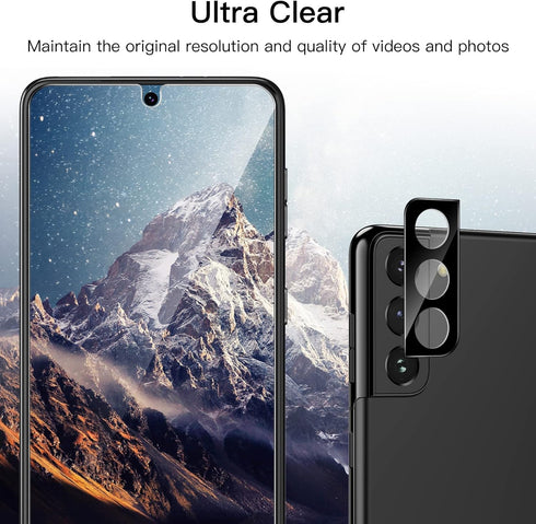 JETech 2-Pack Screen Protector for Samsung Galaxy S21 Plus 6.7" - HD Clear Tempered Glass with Camera Lens Protector &