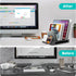 Vertical Laptop Stand for Desk, Adjustable Multi-Device Organizer with 6 Dividers, Removable Phone Stand, Black