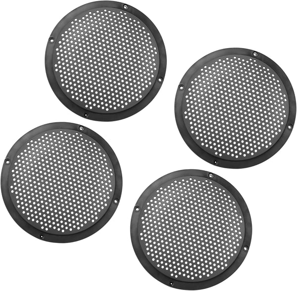 Motoforti Car Audio Speaker Cover, 6 Inch Mesh Subwoofer Grill Horn Guard Protector (Black, 4pcs)