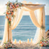 Wedding Arch Draping Fabric, 1 Panel 28" x 19Ft Champagne Sheer Backdrop Curtain for Ceremony Party Decor