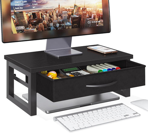 HEWORLIF Computer Monitor Stand Riser, Desk Organizers and Accessories with Drawer, 2-Tier Laptop