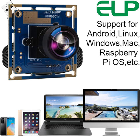 ELP 170-degree Fisheye Lens USB Camera with 1080p HD Resolution, OV2710 CMOS, 2 Megapixel High Speed Mini Camera