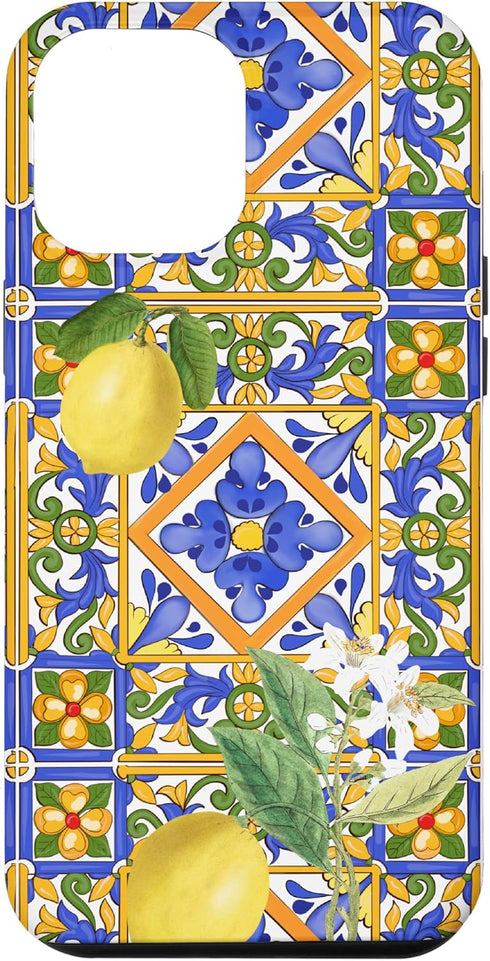 iPhone 13 Pro Max Sicilian Italian Summer Tiles Citrus Mosaic Majolica Art Case