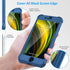 ORETECH iPhone 7 Plus & 8 Plus Case with 2 x Tempered Glass Screen Protector, Anti-Slip Hard PC + Soft TPU - Blue