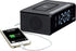 Jensen QiCR-200 Dual Alarm Clock Radio with Qi Charging, White, 9.40in. x 5.00in. x 3.00in.