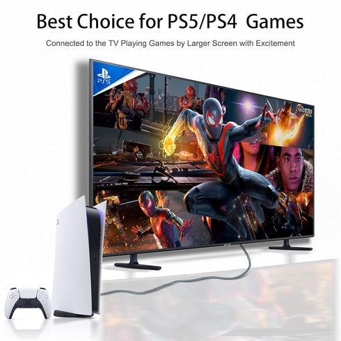 4K 25 /7.5m, 2.0 4K@60Hz, 2160p, 3D, 2.2 PS5, LEADSTAR HDMI Cable ft High Speed HDMI Cord Braided | Ultra HD, ARC, HDR