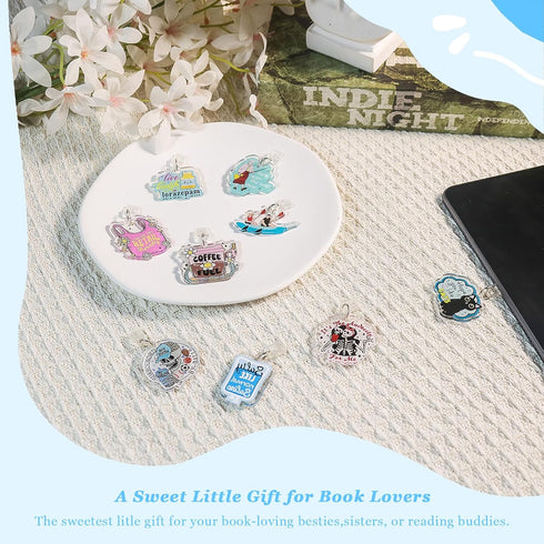 JINGSEN 9Pcs Charms for Kindle,About Funny Theme Dust Plug Charm Compatible with Type C Charging Port,Charms Compatible