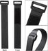 50-PCS Black Hook and Loop Reusable Fastening Cable Tie Down Straps - 0.8" x 8"