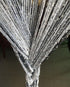 1x2 M Door String Curtain, Rare Flat Thread Fringe Window Panel (Black & Grey) - Cute Strip Tassel for Room Divider