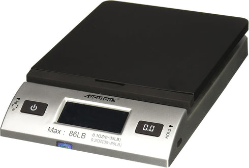 Accuteck S 86 lb All-In-One Silver Digital Shipping Postal Scale with Adapter (W-8260-86BS)
