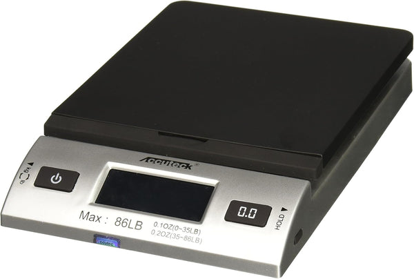 Accuteck S 86 lb All-In-One Silver Digital Shipping Postal Scale with Adapter (W-8260-86BS)