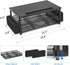 2-Tier AUPSEN Wood Computer Monitor Stand Riser, Black Desk Organizer with Drawer, Pen Storage & Phone Holder Office