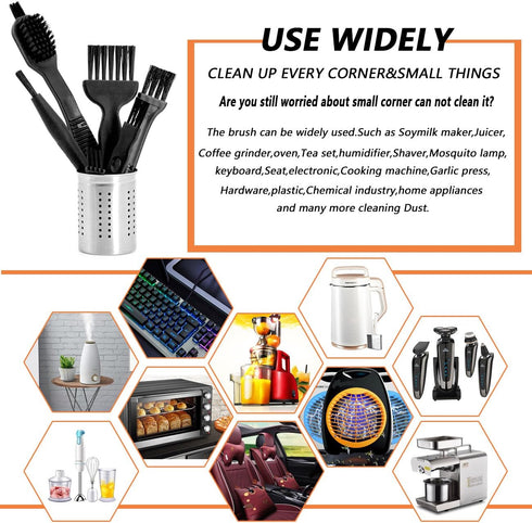 Computer PC Keyboard Laptop Electronics Camera Small Cleaning Brush Kit, Black, Set of 7